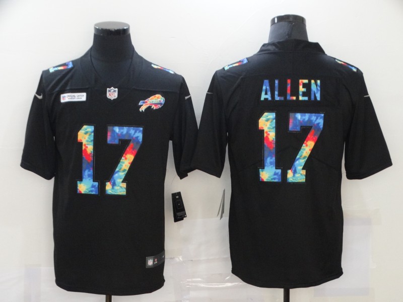 Men's Buffalo Bills #17 Josh Allen Black NFL 2020 Crucial Catch Limited Stitched Jersey